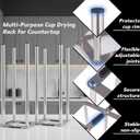 Water Bottle Drying Rack, Cup Drying Rack for Counter, Stainless Steel Tumbler Dryer Stand, Space-Saving Mug & Glass Drying Rack, Heavy-Duty Holder for Cups & Water Bottles (Silver 7 Pegs)