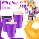 Lounsweer 100 Pcs Graduation 16 oz Disposable Party Cups Plastic Heavy Duty Drinking Water Cups for Birthday Baby Shower Wedding BBQ Picnic Party Supplies(Purple)