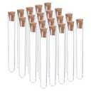 PATIKIL 7ml Plastic Test Tubes with Cork Stoppers, 20Pcs 100x12mm Tubes for Scientific Party Decoration Candy Bead Storage Bath Salt Lab Use, Clear