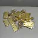 AmzGod Door Hinges Satin Brass - 30 Pack Gold Door Hinges 3.5 Inch Rounded Interior Door Hinge with 1/ 4" Radius - 3 1/ 2 Inches Flat Iron Brass Hinges for Residential Standard Doors