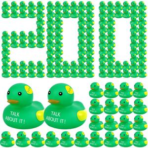 DEEKIN 60 Pcs Mental Health Rubber Duck Mental Health Awareness Green Ribbon Rubber Duck Mental Health Gifts Duck for Friend Family Coworkers Fundraiser Giveaways