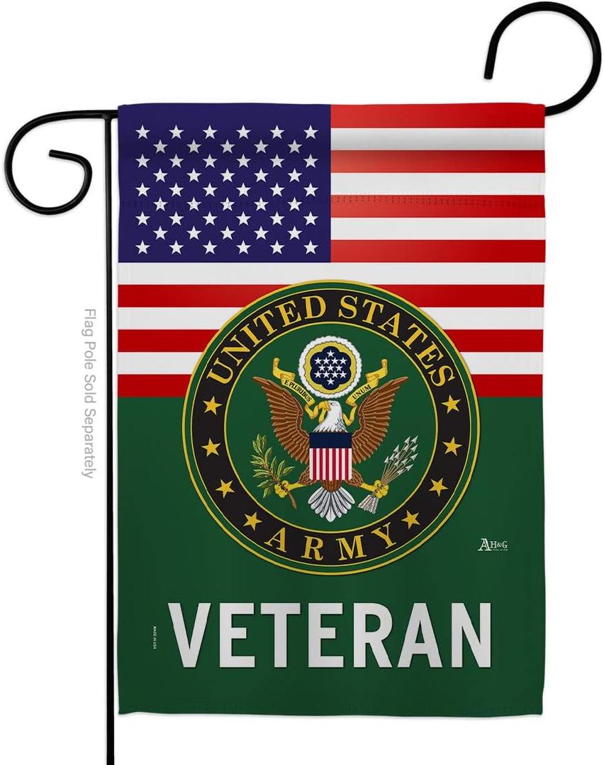 US Army Veteran Garden Flag - Armed Forces Rangers United State American Military Retire Official - House Decoration Banner Small Yard Gift Double-Sided Made In USA 13 X 18.5
