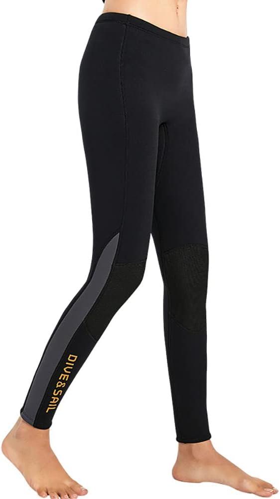 Wetsuit Pant Neoprene Pants for Women Men 3MM Snorkeling Scuba Long Pant Leggings, 2MM 1.5MM Diving Swim Tights Pants Wetsuits Shorts Sun Protection for Surfing Cold (Large)