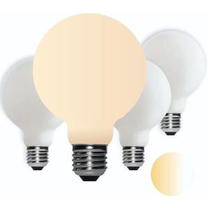 Liii&ARTMAN LED Light Bulb G25/G80 6W=60W, E26 Matt White Porcelain Dim-to-Warm 2000-2800K CRI 95 Excellent Color Accuracy 500LM (4-Pack)