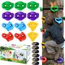 TOPNEW 12 Ninja Tree Climbing Holds for Kids Climber, Adult Climbing Rocks with 6 Ratchet Straps for Outdoor Ninja Warrior Obstacle Course Training (Multicolor)
