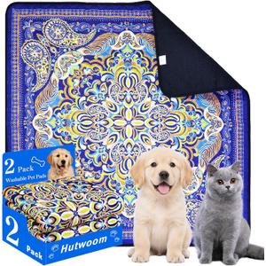 Reusable Pets Underpads, 2 Pack 36"x36" Washable Pee Pads for Dogs, Heavy Absorbency, Non-Slip and Leak-Proof Puppy Pee Mat for Crate, Couch, Floor and Pet Housebreaking
