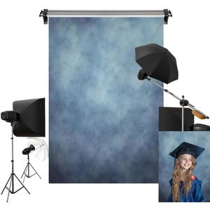 Kate 5x7ft/1.5m(W) x2.2m(H) Blue Headshot Background Blue Texture Portrait Photography Microfiber Backdrop Photo Studio Props