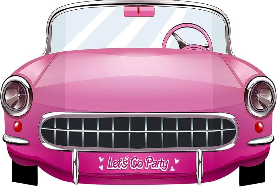 Pink Cars Convertible Photo Booth Props Doll Party Decorations Decor Party Favors for Girls Doll Princess Birthday Party