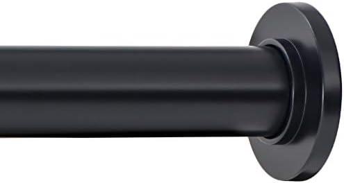 Ivilon Tension Curtain Rod - Spring Tension Rod for Windows or Shower, 24 to 36 Inch. Black