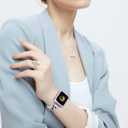 Dilando Cool Chain Metal Silver Band Compatible with Apple Watch 38mm 40mm 41mm Women Men, Stainless Steel Bracelet Bling Case for Iwatch SE & Series 8 7 6 5 4 3 2 1 (Silver, 38mm)