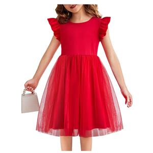 Toddler Tutu Dress Girls Ruffle Tulle Dresses Cute Summer Party Princess Sundress 90