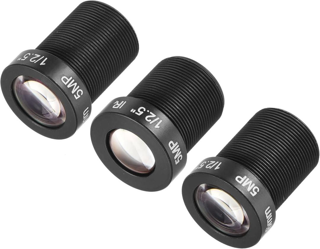MECCANIXITY CCTV Lens 8mm/12mm/16mm 5MP F2.0 FPV Wide Angle for CCD Camera, 3 Pack