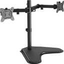 ErGear Freestanding Dual Monitor Stand for 2 Screens up to 32 inch, Heavy Duty Monitor Mount Holds Max 17.6 lbs per Arm, Height Adjustable Computer Monitor Stand for Desk, VESA 75x75/ 100x100mm, Black