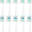 10pcs Replacement Toothbrush Heads for Philips Sonicare, End-Rounded Soft Bristles, Fits DiamondClean, 2 Series, ProtectiveClean, with Travel Caps