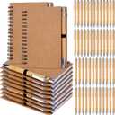 50 Set Notebook with Pen Bulk Appreciation Gifts, Spiral Kraft Pocket Notebooks Lined Journal with Pen Set Thank You Gifts for Employee Teacher Nurse Back to School Favors