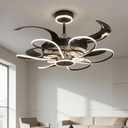 48" Ceiling Fan with Light and Remote Control DC Motor 6 Speeds Fans Ceiling Lamp 3 Color Change Reversible Blade Flower Lamp for Living Room Bedroom Office Study Room