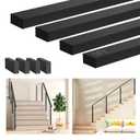 Gyykzz 5FT Black Handrail with POM Connector, 1 Pack Stainless Steel T304 Rectangular Cable Railing Handrail Flat Deck Top Rail with Metal End Caps for Indoor Outdoor Deck Stair Cable Railing System