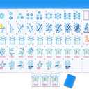 160 Pcs Chinoiserie American Mahjong Only, 1.2 x 0.8 Inches Blue Melamine Mahjong Tiles, Hand Carved Pattern for Mah Jong Games, Adult Classic Board Games, Beginners, Mah Jong Lovers