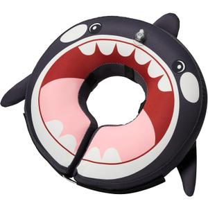 BENCMATE Inflatable Dog Cone Collar Alternative, Soft Dog Cone for Small Medium Large Dogs and Cats, Neck Recovery ECollar Donut Collar After Surgery (Medium+, Orca) 