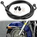 TIGERSGATE Touring Brake Line 16"" Ape Hanger Extended Front Brake Cable Black Vinyl Stainless Steel Braided for 1997-2013 Non-ABS Electra Glide/Street Glide/Road Glide/Road King