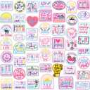 50 Pcs Themed Iron on Patches Applique with Words Embroidered Sew on Cloth Colorful Multiple Styles Patches for Clothes Hats Backpacks Jackets Accessories Souvenirs Gifts(Pink Bible)