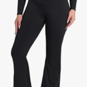Sunzel Flare Leggings, Crossover Yoga Pants with Tummy Control, High-Waisted and Wide Leg Large