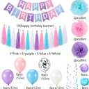 Yinder Pink Spider Birthday Party Decorations Pack Include 6 Paper Pom Poms 1 Spiderweb Happy Birthday Garland Banner 30 Balloons 1 Hanging Tassel Hero Decorations for Women Party Decors