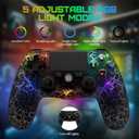 CHENGDAO Controller for PS4, Wireless Controllers for PlayStation 4/Pro/Slim, Remote Control with Adjustable RGB Light/1000mAh Battery/6-Axis Motion Sensor/Double Vibration/3.5mm Audio Jack, Black