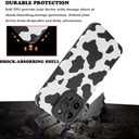 [3 in 1 Case for iPhone 12 Pro Case Cow Print Pattern Black White Design Tire Texture Non-Slip + Soft TPU Bumper Anti-Slip Ultra Thin Cover Protective Shockproof Case for iPhone 12 Pro