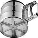 Flour Sifter, Stainless Steel Sifter for Baking, Double Layer Fine Mesh Baking Sifter, One Hand Press Crank Sifter for Powdered Sugar Shaker Duster, Flour Sieve Sifter for Baking Cakes Rondauno