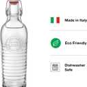 Bormioli Rocco Officina Water Bottle | 37.25 oz, Italian Glass Pitcher | Airtight Seal & Metal Clamp | Easy To Carry Handle, Dishwasher Safe & Eco-Friendly | Safe For Infused & Carbonated Drinks
