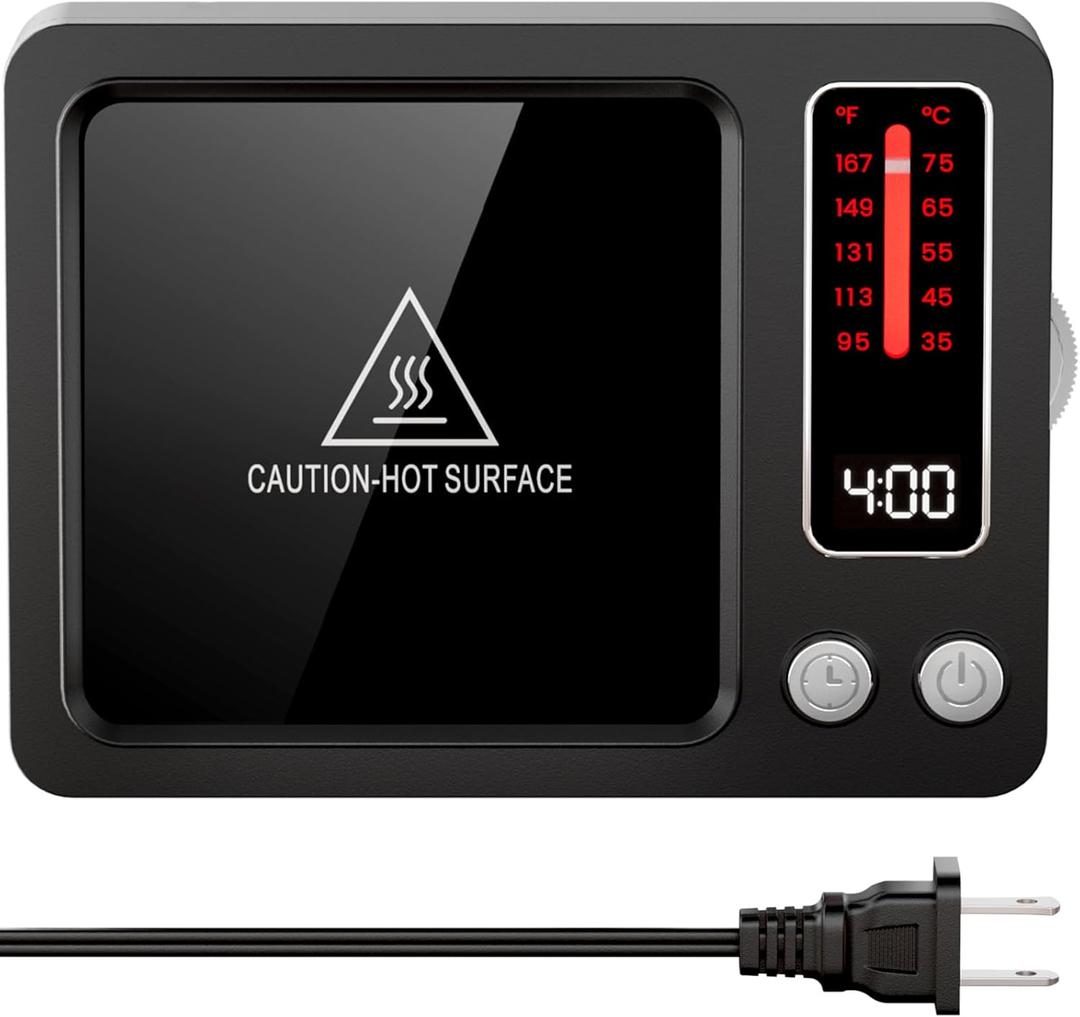 Gaiatop Coffee Mug Warmer, 36W Fast Heating, 5 Temp Settings, 0.5-9H Timer, for Water Milk Tea Cocoa, Smart Candle Warmer, Ideal Gifts for Family, Mom, Fits Most Cups - Black