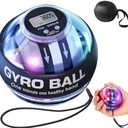 JWKPA Torque Ball Hand Exerciser,Gyro Ball Hand Wrist Exerciser with Counter,Compact and Portable, AutoStart Colorful Lighting,Designed for Fitness Enthusiasts and Office Workerss(Black)