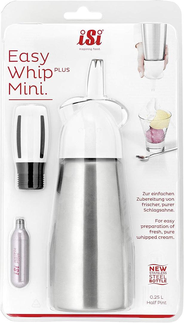 iSi Mini 013455 Whipped Cream Maker, White, Stainless Steel, 8 x 8 x 24 cm