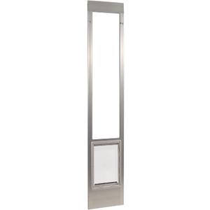 Ideal Pet Products Aluminum Pet Patio Door, Adjustable Height 77-5/8" to 80-3/8", 15" x 20" Flap Size, Mill/Silver