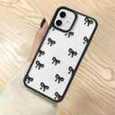 EYZUTAK Case for iPhone 13, Clear Cute Ribbon Bowknot Pattern Aesthetic Transparent Phone Case Raised Camera Protection Stylish Slim Soft Durable TPU Protective Cover for Women Girls - Colorful