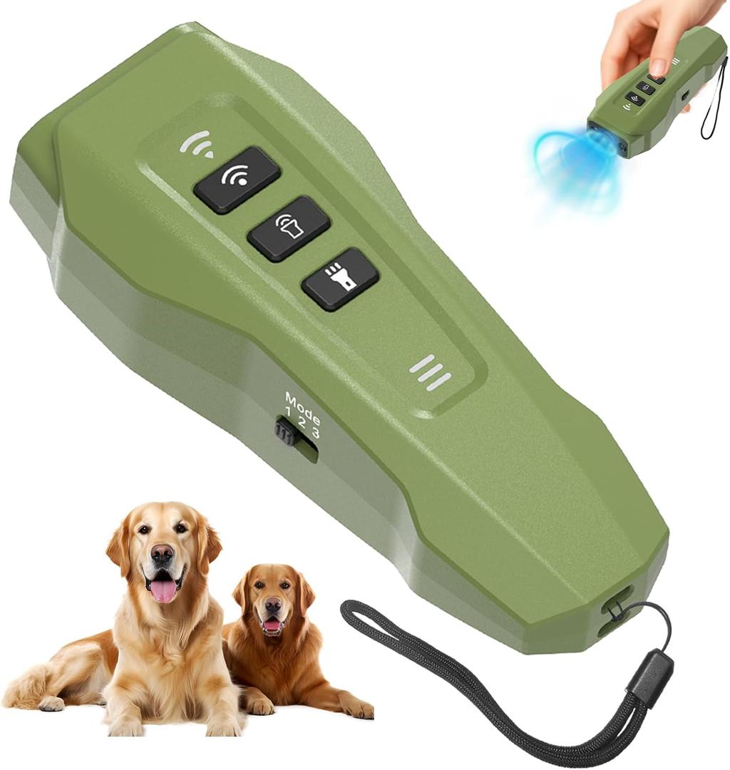 Dog bark Deterrent Device, Ultrasonic Anti Barking, Rechargeable Anti-Barking Device for Dogs Safe & Effective Portable Anti Barking Safe and Effective for Indoor and Outdoor use (Green)