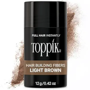 Toppik Hair Building Fibers, Light Brown, 12g Fill In Fine or Thinning Hair, Instantly Thicker, Fuller Looking, 9 Shades for Men & Women, Keratin Protein Formula