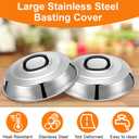 Pinkunn 8 Pack Cheese Melting Dome 12 Inch Basting Cover for Griddle Round Stainless Steel Griddle Dome Griddle Grill Accessories for Flat Top BBQ Kitchen Cooking Hamburger