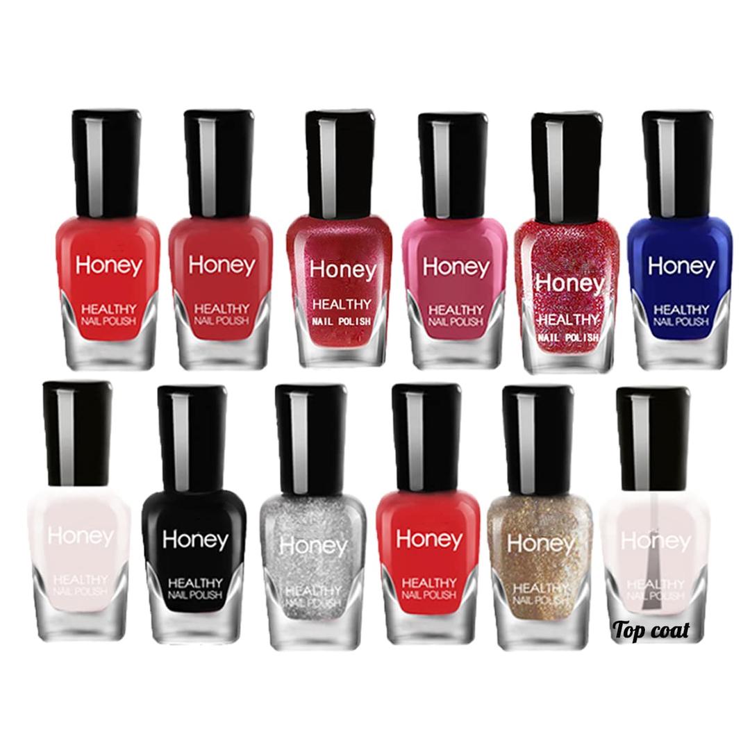 Non Toxic Nail Polish Set, Easy Peel Off and Fast Dry, Eco Friendly and Organic Water Based Nail Polish for Women, Teens (12 Bottles, 5ML) (Style-3)