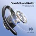 Open Ear Wireless Headphones Air Conduction Earbuds with Mic 42H Playtime Clear Calls LED Digital Display Over Earphones Lightweight Waterproof Secure Earhooks for PC Sports Running Game Business Work