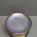 R-kay 100 Pack 7 Inch Clear Plastic Plates - Hammered Gold Rimmed Sturdy, Durable And Extra Heavy duty Gold Plastic Dessert, Appetizer Plates Disposable For All Occasions