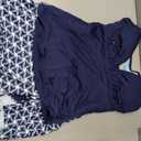 2 Piece Swimsuits Women Halter Tankini Top with Skirt Tummy Control Bathing (Blue, M)