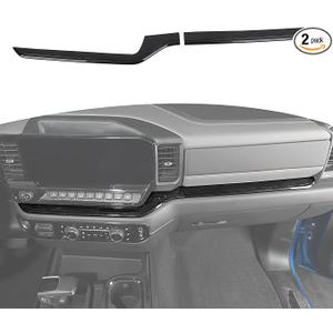 RT-TCZ for Silverado Dashboard Panel Trim Compatible with Chevy Silverado 2022 2023 Black Wood Grain Interior Accessories 2pcs