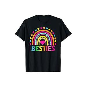 Besties BFF Rainbow Best Friends Bestie Friendship Gifts T-Shirt, Size L