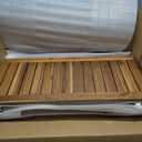 NNN 30" Commercial Teak Shower Bench - 8 Non-Slip Leveling Feet & 350 lbs Capacity | Rock-Solid Stability for Seniors & Spa Safety | Waterproof Design for Saunas/Outdoor Pools (Patented)