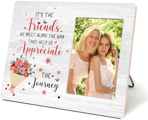 shupai Best Friend Wood Picture Frame Gift-8x10 Inch, Friendship Gifts for Friend, Birthday Gifts Christmas Gifts, Wood Photo Frame for Tabletop or Wall Display, Holds 4 x 6 Inch Photo-16