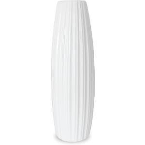 TDIAVH White Ceramic Flower Vase, 12 Inch Tall Modern Textured Vases for Farmhouse, Shelf, Table Centerpieces, Home Decor, Living Room Decorations Minimalist Large Pattern Vase for Pampas Grass Flower