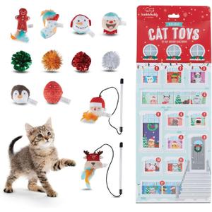 12 Day Festive Whisker Wonderland Advent Calendar Surprise Each Day For 12 days Christmas Gift Box for Cats, with Catnip-Infused Delights, Plush Crinkle, Balls, and More for Holiday