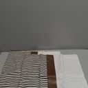 Set of 2 Farmhouse Decor Striped Patchwork Linen Throw Pillow Covers,Modern Brown Faux Leather Accent Pillow Covers 18x18 inch,Black